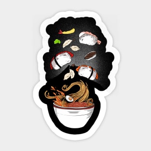 Sushi - all you can eat mountain - black version Sticker